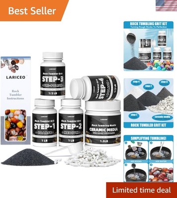 Professional 4-Step Rock Tumbler Grit Set   4.5LB of Silicon Carbide Power