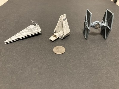 USED Star Wars Titanium Die Cast Ship Lot of 3 Empire Lamda Tie Star Destroyer