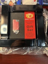 Romeo y Julieta Black Square 4 Finger Cigar Ashtray w/ Lighter Torch Gift Set