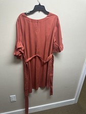 Rust Color Ruffle Dress Up Or Down Dress Sizes 1x-4x