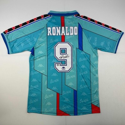 Autographed/Signed Ronaldo Nazario FC Barcelona 1996-97 Teal