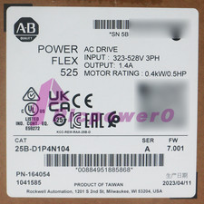 Allen-Bradley 25B-D1P4N104 PowerFlex 525 0.4kW 0.5Hp AC Drive 3PH 380...480V AC