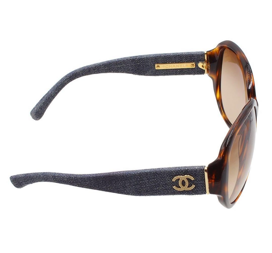 Chanel Denim & Tortoiseshell Pattern Sunglasses 5… - image 3