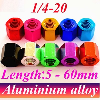 Colourful Hex Connection Nuts 1/4-20 Hexagon Connector Connecting Rod Bar Stud
