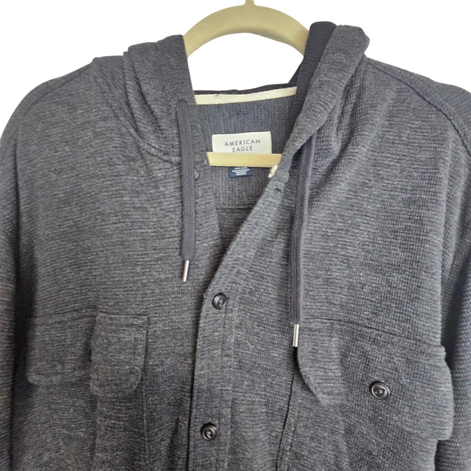 American Eagle Hombres Camisa Térmica Chaqueta Capucha Grunge Patinador Informal XXL Todos los Días Foto 2 de 4
