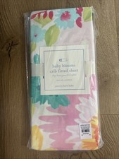 NEW pottery barn baby baby blooms crib fitted sheet girls Bright Bold floral