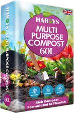 Hardys 60L Multi Purpose Compost - Potting & Seed Compost for Outdoor Plants | A 0.35 per litre