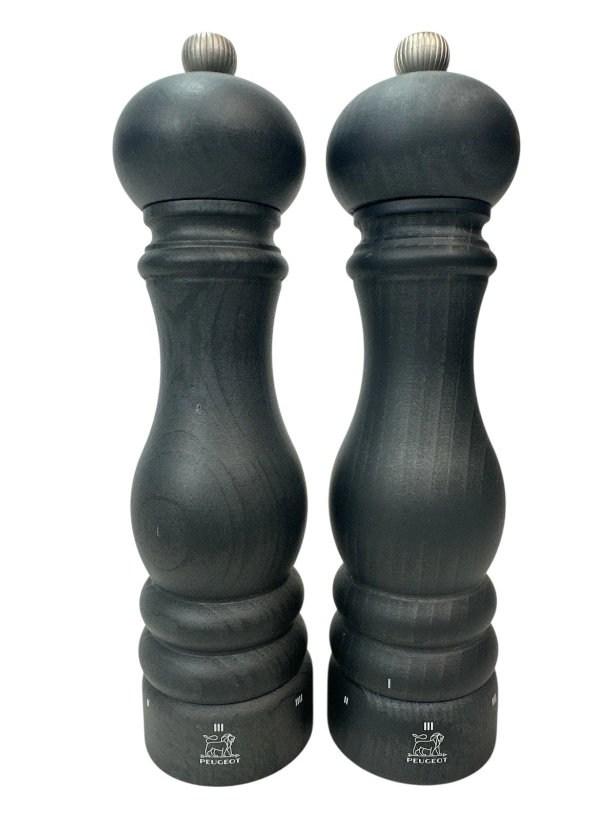 Peugeot Salt and Pepper Mill Set - Adjustable Grinder in Beechwood Black 9 Inch