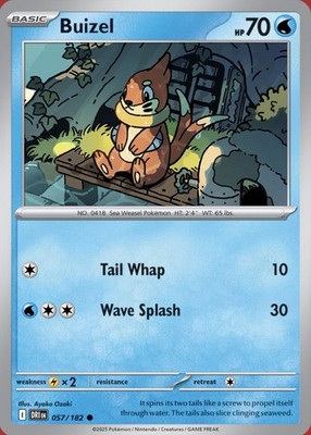 Buizel 057/182 Pokémon SV10: Destined Rivals Common Reverse Holo 2025 NM
