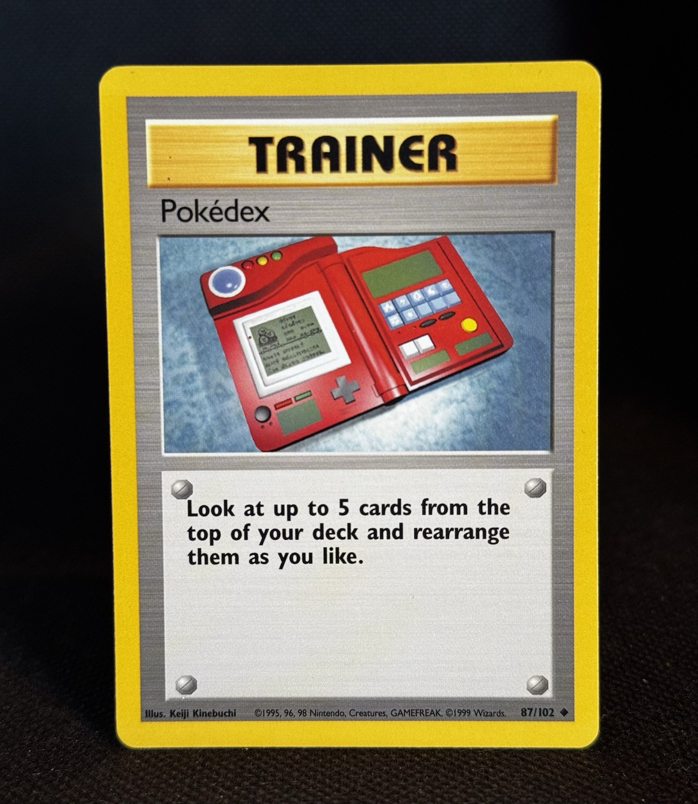 Pokedex 87/102 Uncommon Base Set Shadowless Pokemon Unlimited Moderately Played