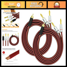2Pack 10FT RCA to Banana Plug Speaker Cable 14AWG Gold-Plated Double Shielded Au