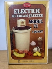 VTG Richmond Cedar Works Model 71 Made in USA 4qt Electric Ice Cream Freezer