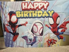 Spider Man Happy Birthday Banner Flag 3x5 Ft Backdrops Boy Photography Free Ship