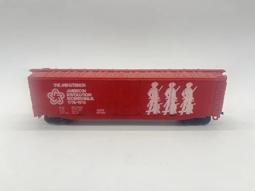 1976 Tyco HO Scale Bi-Centennial 50' Box Car Minuteman  Red Lawsuit Car Rare