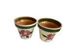 VTG Stangl Pottery 2 Small Hand Painted Clay 4" Planters Flowerpot