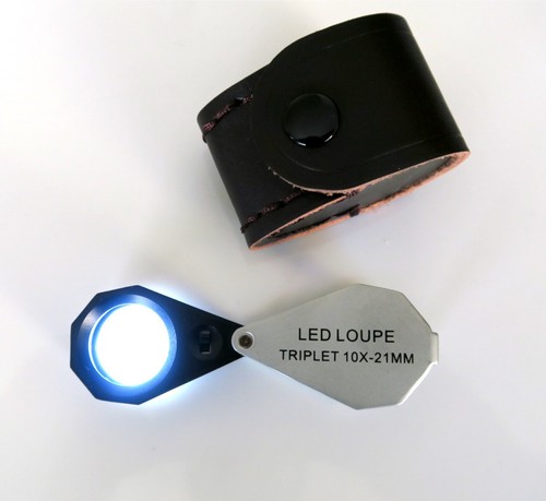 Lupa de luz LED joyeros lupa Gafas Lupa 21mm 10x | eBay
