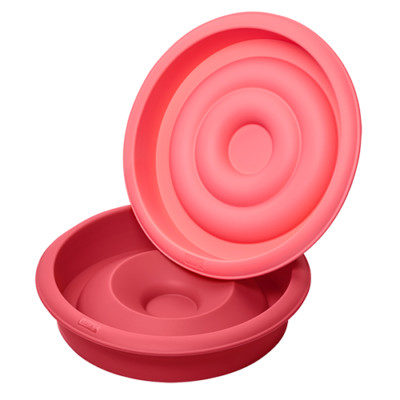 Lurch 85033 FlexiForm rund mit Herzfüllung 2teilig / Backform, Innenmaß 21 cm