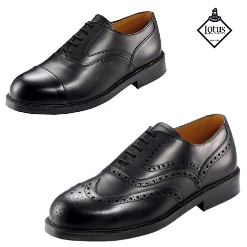 Mens LOTUS Safety Work Black Leather 