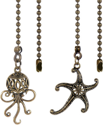 Starfish and Octopus Ceiling Fan Pull Chain, Sea Ocean Theme Pulls Charm Extensi