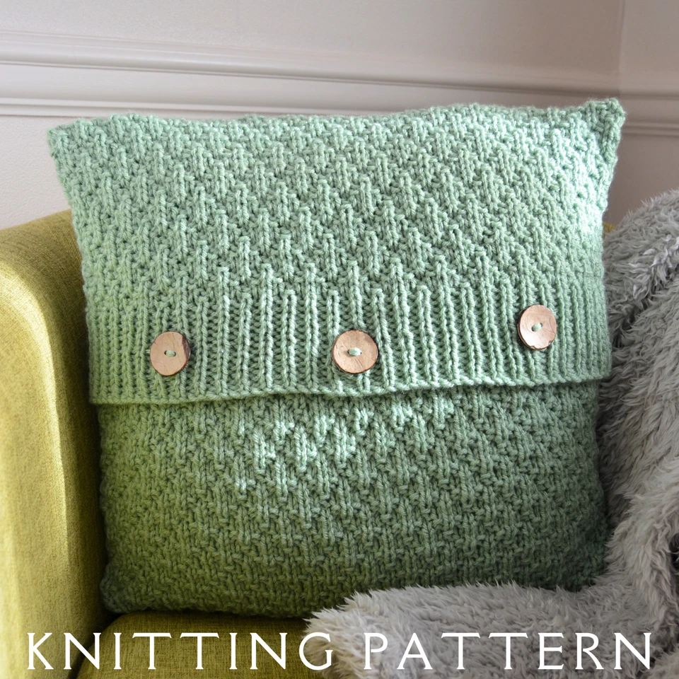 Cushion Cover Knitting Pattern Little Diamonds Printed Pattern To Knit Yourself - Image 2 of 4