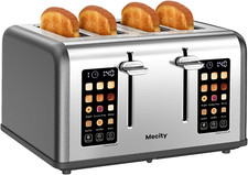 Smart 4-Slice Toaster with Touch Screen, Dual Control, Stainless Steel, Pearl Gr