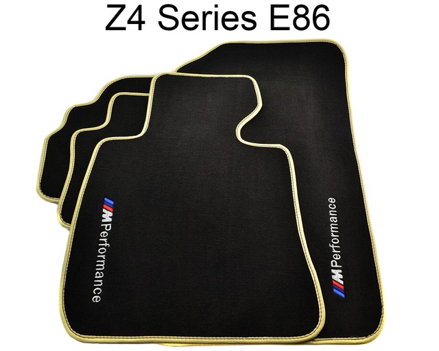 Floor Mats For BMW Z4 Series E86 Black Beige Rounds With ///M Emblem