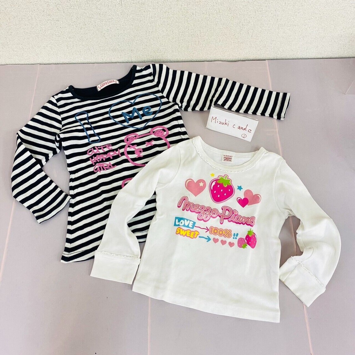 mezzo piano Tシャツ　135cm Mezzo Piano T-shirt 110 Size 2 Set Long Sleeve Strawberry