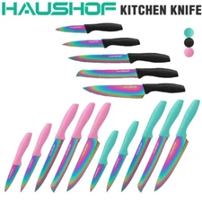 HAUSHOF Kitchen Knife Set 5Piece Rainbow Knife Sets Premium Steel Knives Set NEW