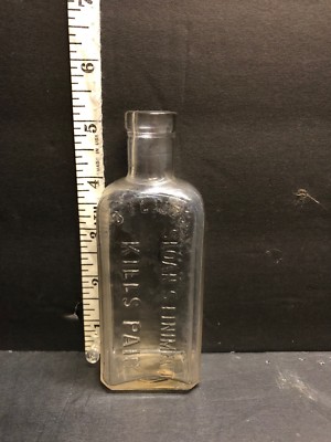 Vintage, Sloan's Liniment,3 oz Clear Glass Bottle, Cork Style, 5'' Tall.
