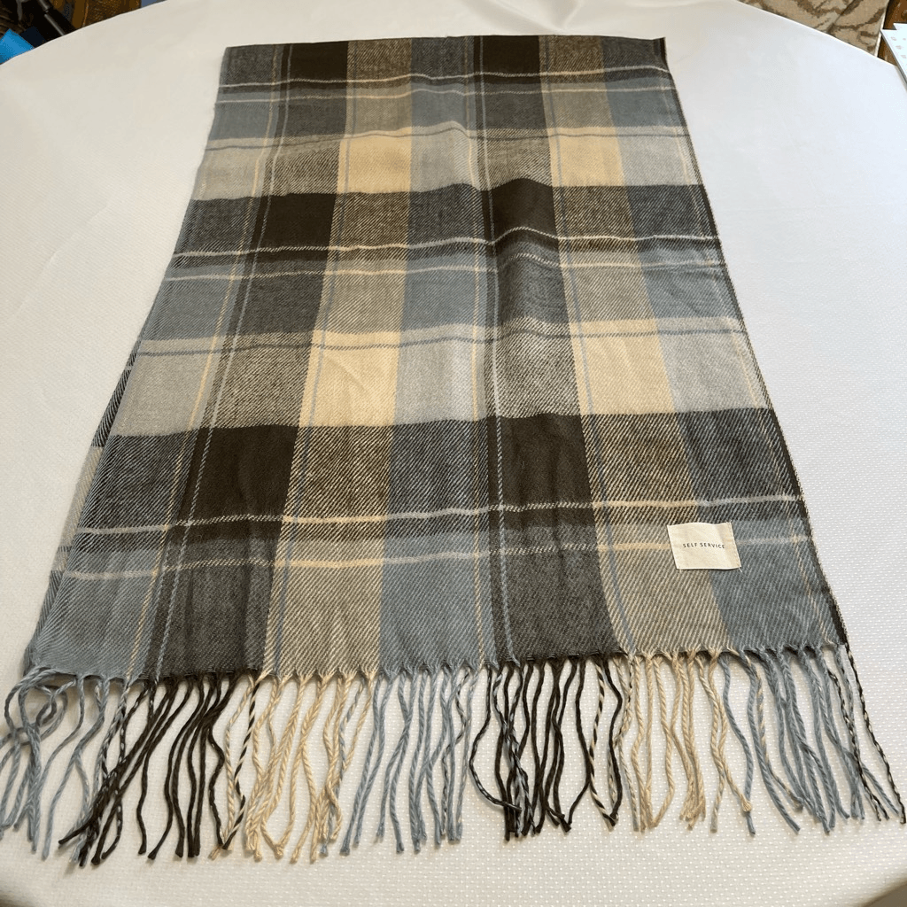 Luxury Self-Service Plaid Cashmere Scarf for Men and Women  