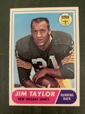 Vintage 1968 Topps Jim Taylor, #160 New Orleans Saint (Green Bay uniform) Nr Mt+