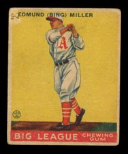 1933 Goudey 59 Edmund "Bing" Miller Philadelphia Athletics