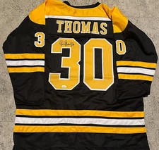 Tim Thomas Boston Bruins Autographed Signed Black Style Jersey XL coa=JSA