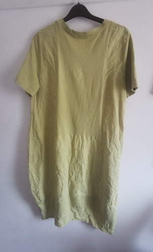 Lagenlook Boho Linen Blend Dress One Size 44" Chest Midi - Picture 2 of 6