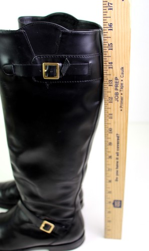 Cole Haan SCHWARZ ECHTLEDER NIEDRIGER ABSATZ RUNDE SPITZE SEITLICHER REISSVERSCHLUSS GÜRTEL STIEFEL Gr. 7B - Bild 8 von 11