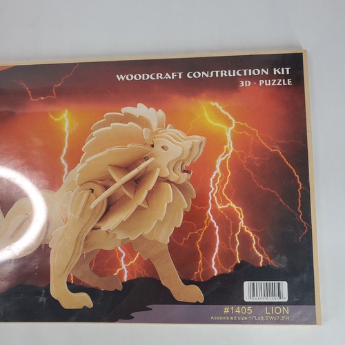 Lion Woodcraft Construction Kit 3D Puzzle 58 Pieces 11"L x 5.5"W x 7.5"H #1405 - Picture 3 of 6