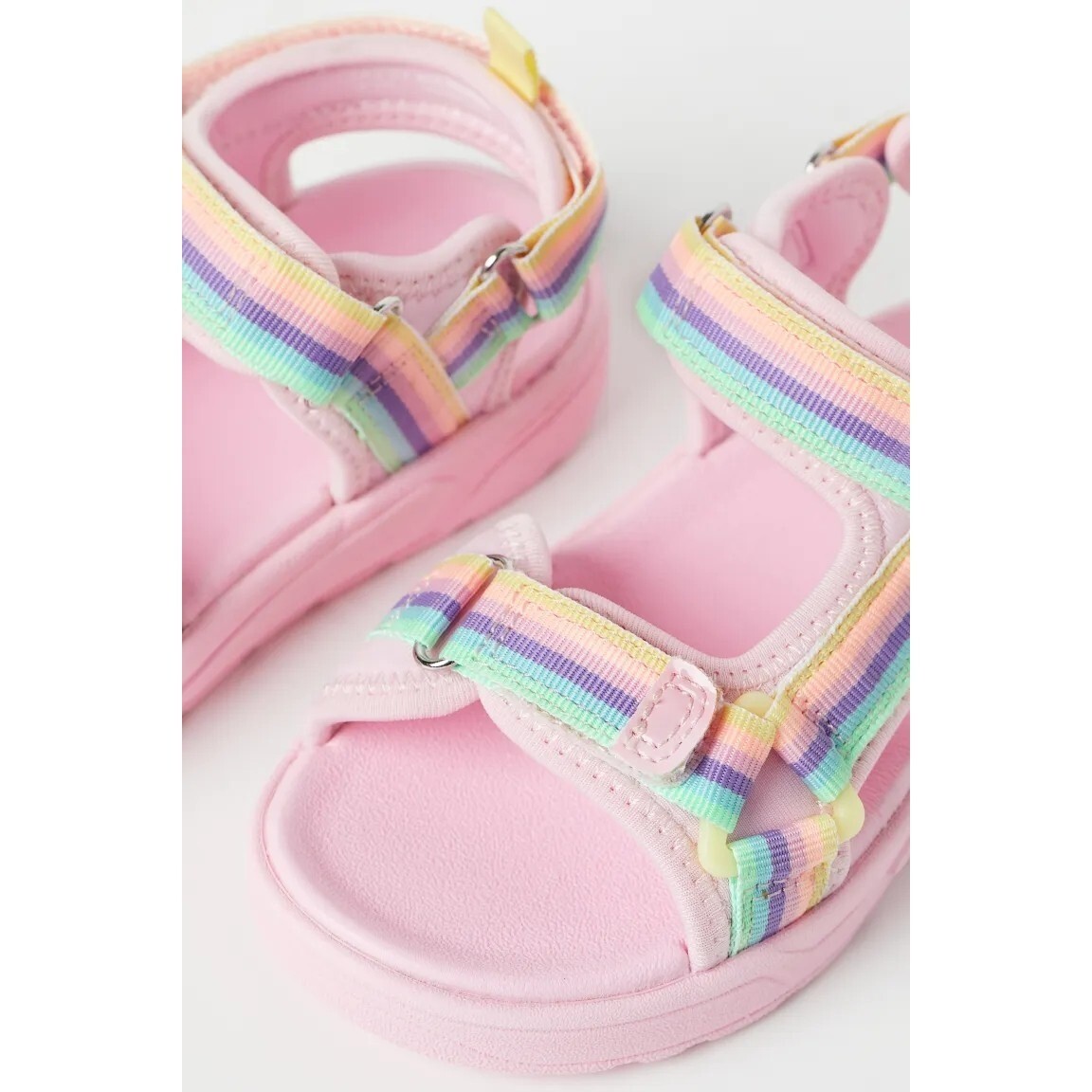 NWT H&M Girls Strappy Sandals in Light pink/rainbow-colored Size US 10.5 thumbnail 6