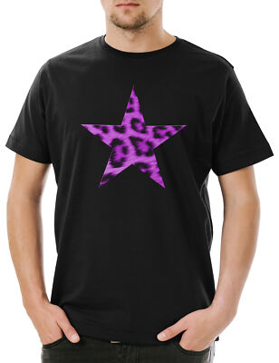 Rockabella Star III Herren T-Shirt Tattoo Nautical Rockabilly Pink Leopard Stern