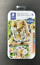 Staedtler 12 Colored Pencils Design Journey Art Tiger Tin 3.0 mm Lead New B124 