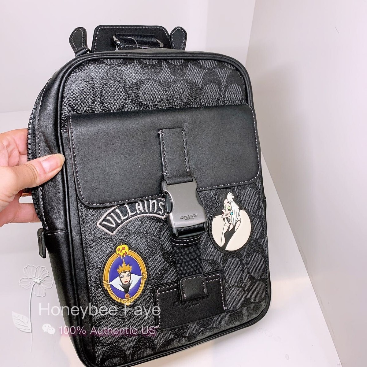 NWT MEN's Disney X Coach Track Pack Villains In Signature NWT MEN's Disney X Coach Track Pack Villains In Signature