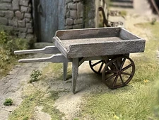RWD 1/35 Wooden Hand Cart Model Kit | Vendor | Farm Wagon | Diorama Accessories