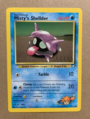 Misty's Shellder 89/132 Gym Heroes - Common Pokemon Card - NM/Mint