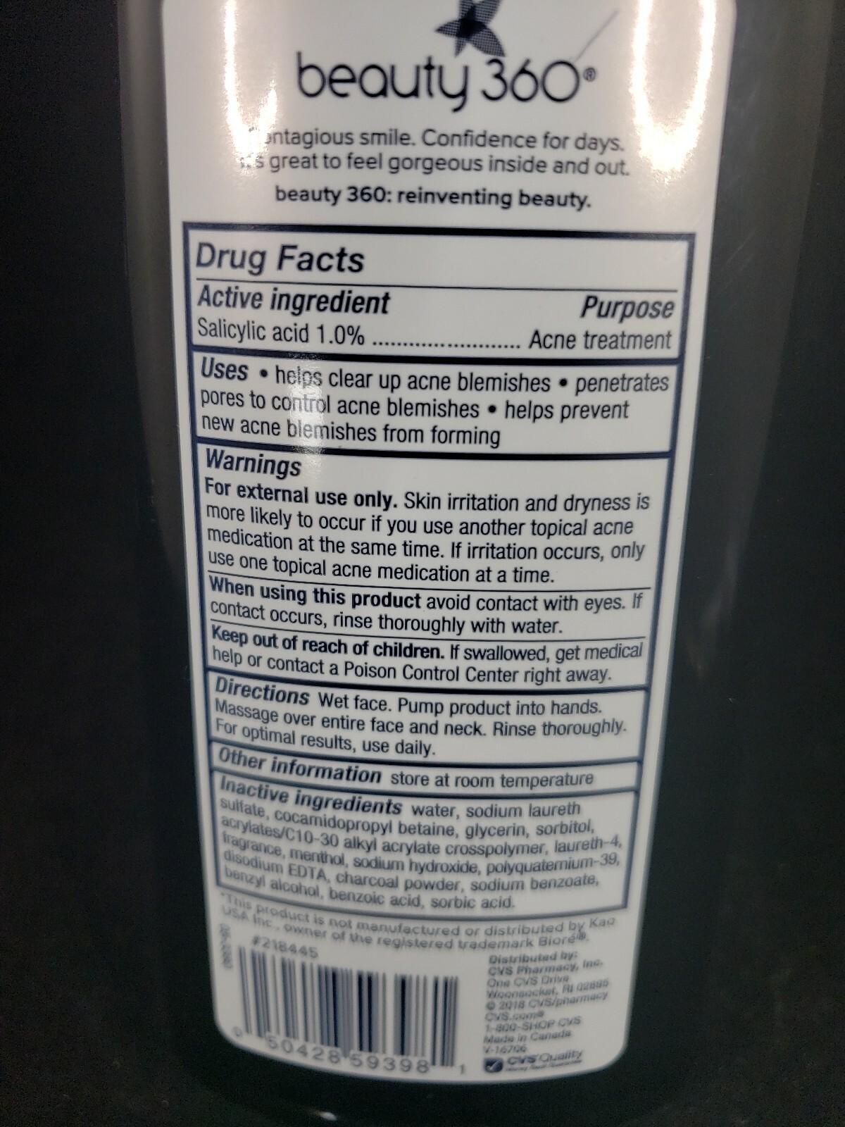 beauty 360 charcoal acne cleanser