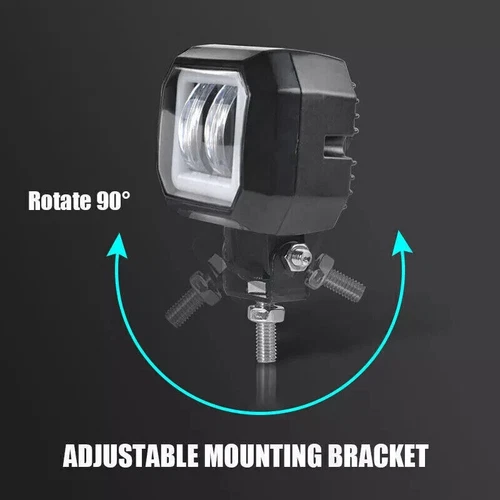 2X 3inch LED Work Light Bar Pods Halo DRL Lamp Spot Fog Driving Offroad ATV 4WD - Bild 4 von 6