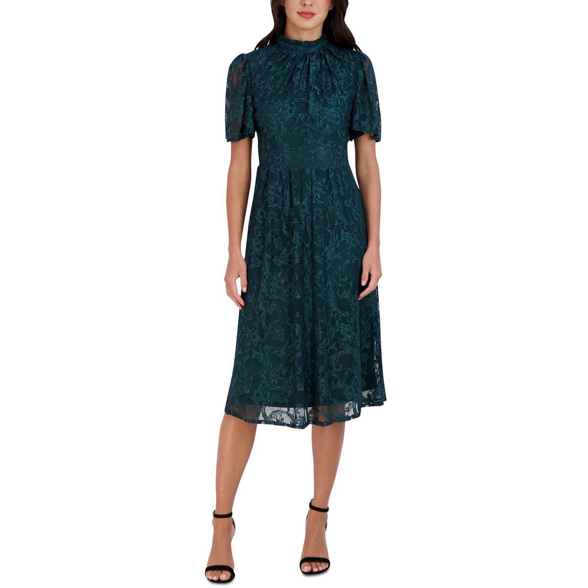 Женское зеленое кружевное миди-платье свободного кроя Julia Jordan 4 BHFO 5755