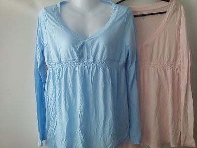 SCHÖNES UMSTANDSMODE 2x GAP PAKET DAMEN DAMEN LONGTOPS T-SHIRTS GR. M (10)
