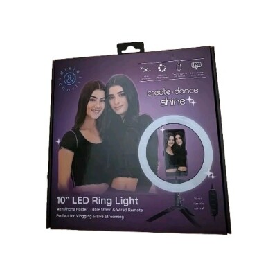 Dixie & Charli - Selfie / Vlog LED Circle Ring Light with Table Stand New SEALED