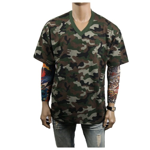 Herren T-Shirt Armee Militär Jagd Tarnmuster Hipster Freizeit T Rundhalsausschnitt & V-Ausschnitt S-5X - Bild 4 von 18