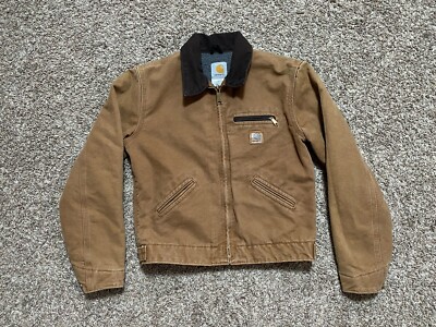 Carhartt Detroit Jacket Sherpa Lined Youth Large (10/12) YYJ97 BRN Brown 
