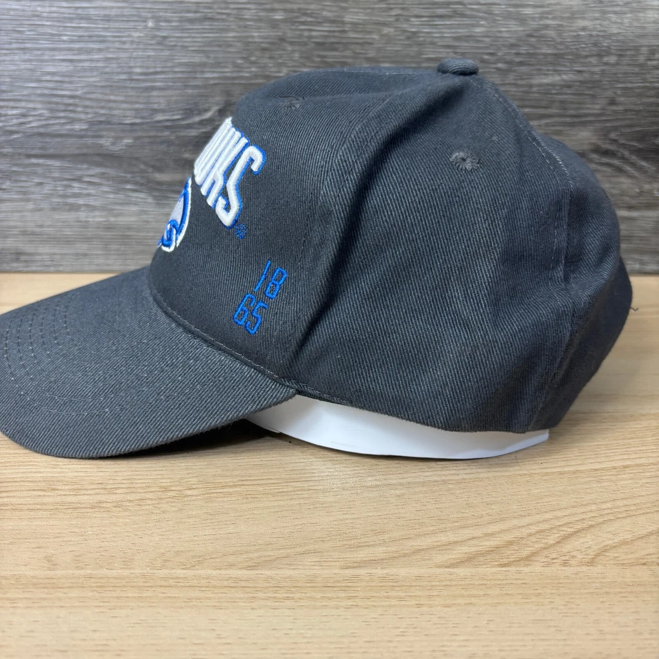 Kansas Jayhawks Sombrero Gorra Correa Trasera Gris Azul NCAA Universidad Ajustable Foto 4 de 4